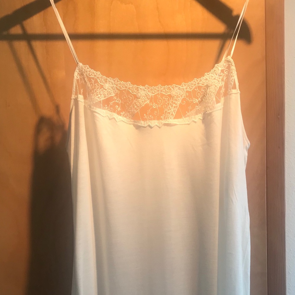 La Perla Cream Baby Doll Nightgown with Lace